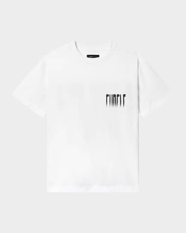 PURPLE Men's Short-Sleeve Textured Blurred Logo Tee