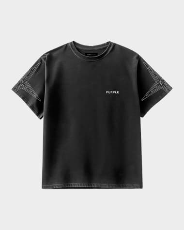 PURPLE Men's Embroidered Logo-Print Jersey Tee