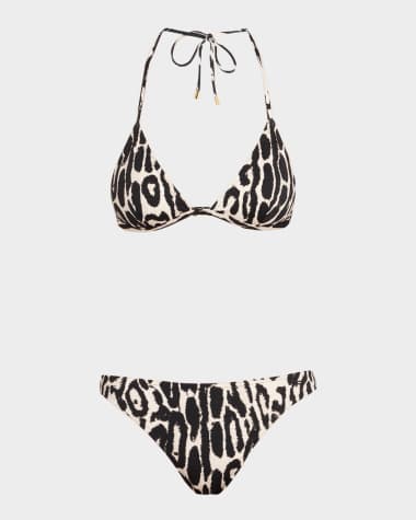 TOM FORD Ocelot Print Jersey Triangle Bikini