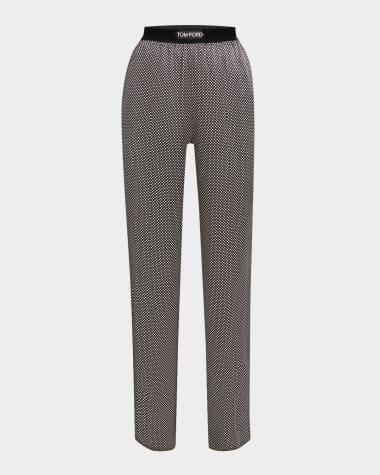 TOM FORD Polka Dot Print Stretch Satin Pajama Pants