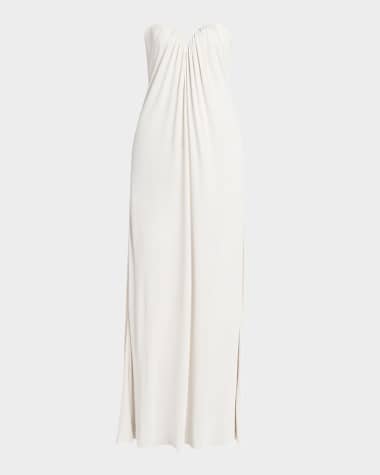 TOM FORD Gathered Sweetheart Strapless Jersey Evening Dress
