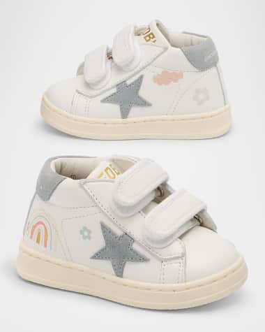 Golden Goose Girl's June Leather Pastel Drawing Sneakers, Baby/Toddler