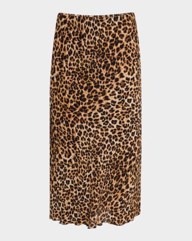 Nanushka Zarina Ocelot-Print Slip Skirt