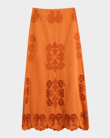 Figue Poppy Embroidered Maxi Skirt