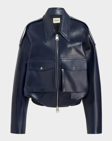 Khaite Owey Leather Bomber Jacket