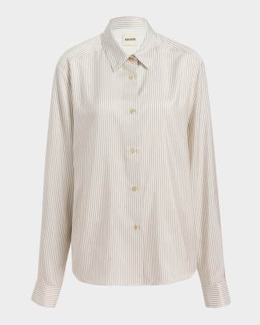 Khaite Argo Stripe Silk Shirt