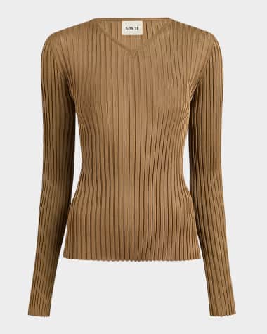 Khaite Tia Long-Sleeve Rib Top