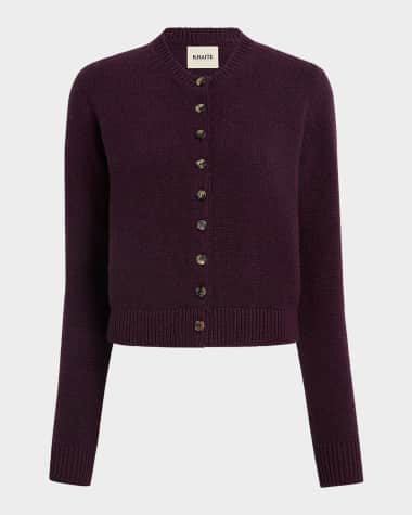 Khaite Everheart Cashmere Crewneck Cardigan