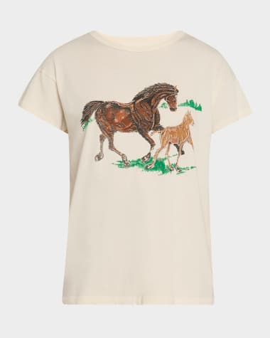 The Great The Boxy Crew Tee with Running Horses