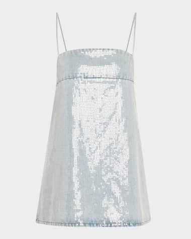 Retrofete Nadiya Sequined Denim Mini Dress
