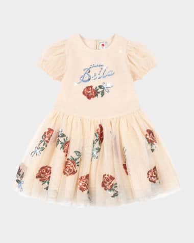 Konges Slojd Rosie H-W x Girl's Bella Sequined Tulle Dress, Size 12M-6
