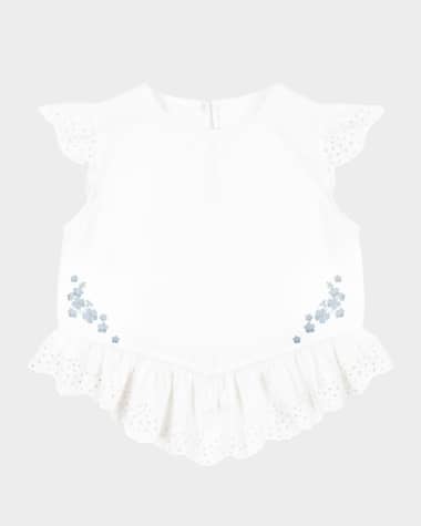 Konges Slojd Rosie H-W x Girl's Fiori Broderie Peplum Top, Size 18M-8
