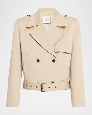 ANINE BING Greer Cropped Trench Coat