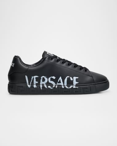 Versace Men's Distressed Logo Greca Sneakers