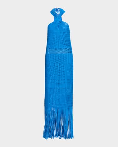 SIMKHAI Sanchez Lattice Knit Midi Dress