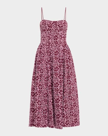 SIMKHAI Kittiya Embroidered Sleeveless Midi Dress