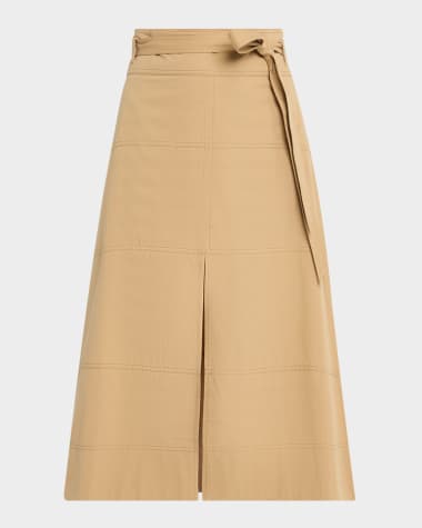 Tanya Taylor Hudson Belted A-Line Midi Skirt
