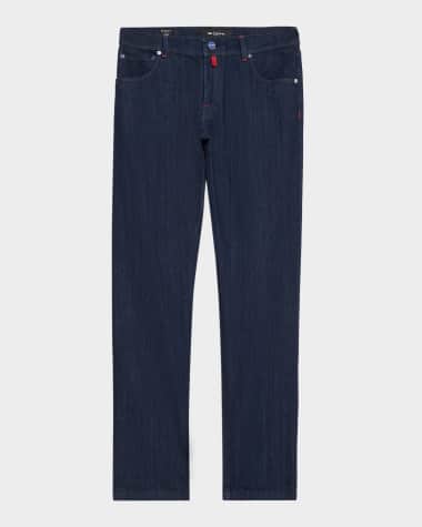 Kiton Men's Dark Wash Straight-Fit Jeans