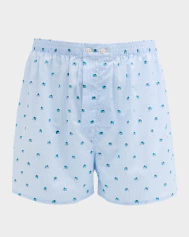 Derek Rose Men's Ledbury Micro-Elephant Boxer Shorts