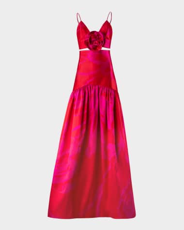Silvia Tcherassi Helen Flower Drop-Waist Set Dress