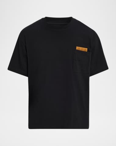 Bottega Veneta Men's Pima Cotton Jersey Intrecciato-Pocket T-Shirt