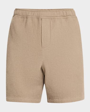PAIGE Men's Chalmers Cotton Waffle Pull-On Shorts