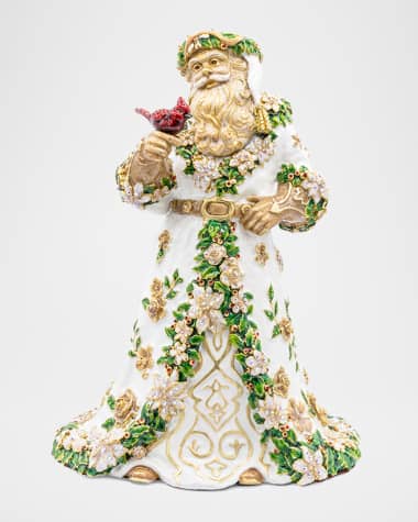 Jay Strongwater Floral Santa Claus Figurine