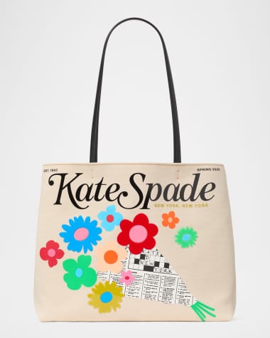 kate spade new york fresh picks flower canvas tote bag