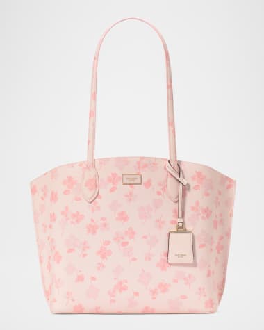 kate spade new york suite large spring pansies leather tote bag
