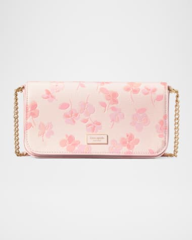 kate spade new york serena spring pansies leather chain wallet