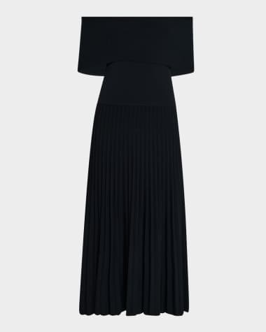 Elie Tahari The Persephone Off-Shoulder Knit Midi Dress