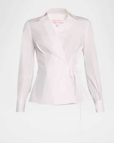 Carolina Herrera Collared Wrap Top