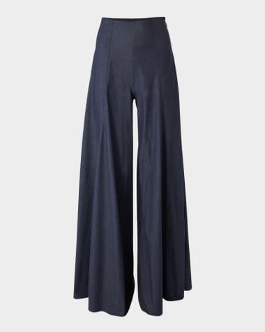 Carolina Herrera High-Rise Denim Palazzo Pants