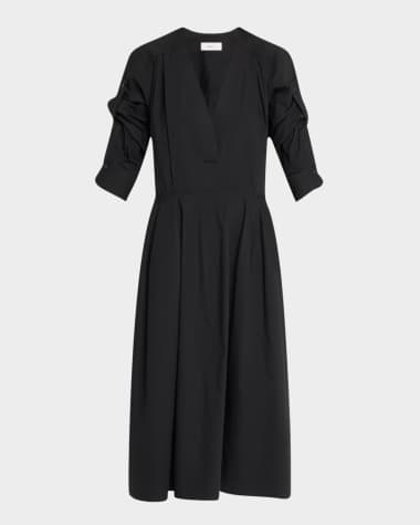 black scoop neck long sleeve dress Squasht Long Sleeve Shift Dress V-neck/ Scoop Neck Black Rib - Size XS, Small