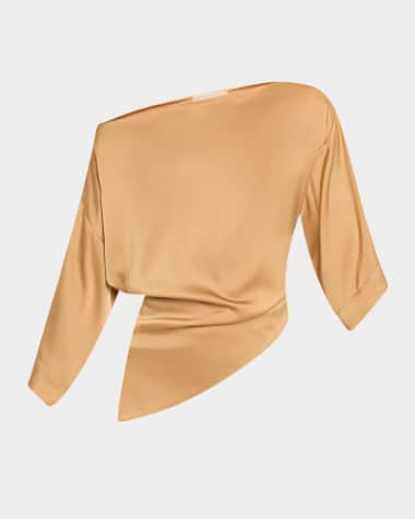 JBQ Cataleya Draped One-Shoulder Top