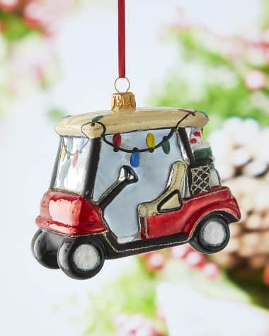 Joy To The World Collectibles Holiday Golf Cart Christmas Ornament