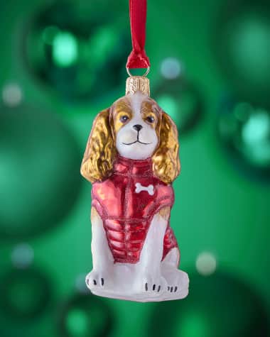 Joy To The World Collectibles Cavalier King Blenheim in Puffer Coat Christmas Ornament