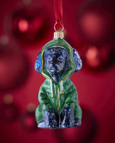 Joy To The World Collectibles Poodle Black in Hoodie Christmas Ornament