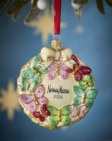 Joy To The World Collectibles Neiman Marcus Butterfly Wreath Christmas Ornament