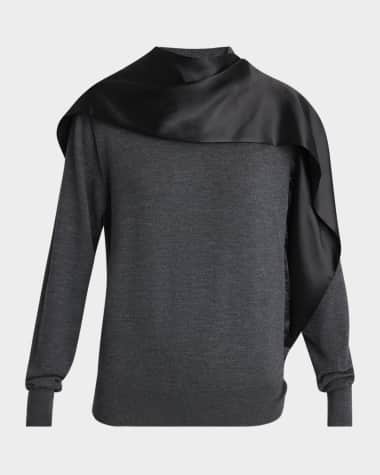 Ferragamo Satin Scarf Wool Sweater