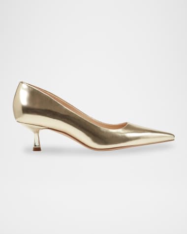Marc Fisher LTD Calynna Metallic Leather Kitten-Heel Pumps