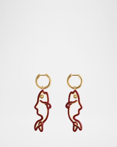 Bottega Veneta Enamel Fish Earrings
