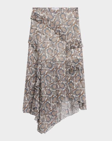 Veronica Beard Eleonora Asymmetric Slip Skirt