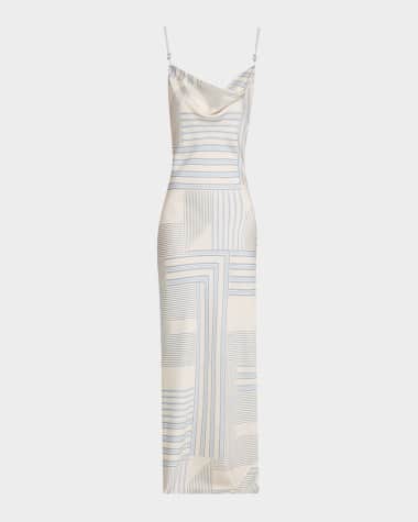 Veronica Beard Madison Stripe Silk Slip Dress