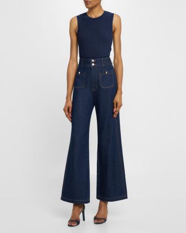 V-Neck Hardware One-Piece Swimsuit