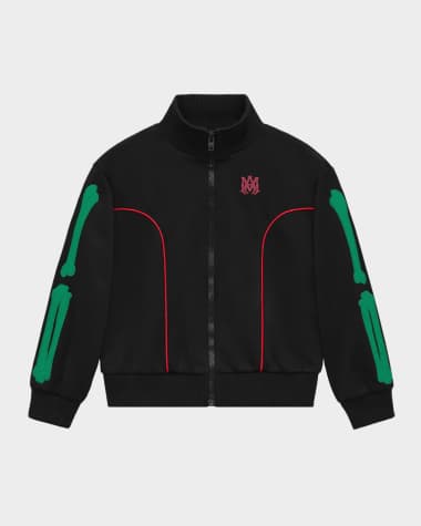 Amiri Boy's Bones Embroidered Track Jacket, Size 4-12