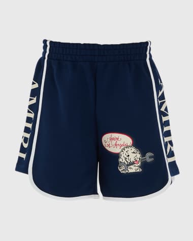 Amiri Boy's Station Patch Shorts, Size 4-12