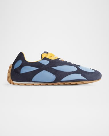 Bottega Veneta Men's Orbit Flash Nylon and Suede Low-Top Sneakers