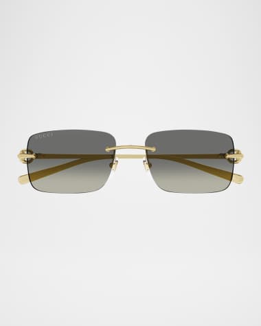 Gucci Men's GG1703S Metal Rectangle Sunglasses