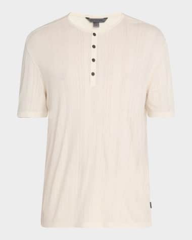 John Varvatos Men's Ciel Ribbed Henley T-Shirt